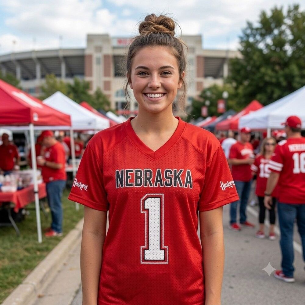 Russell Nebraska Cornhuskers Football Jersey Women's Medium 8-10 Red #1